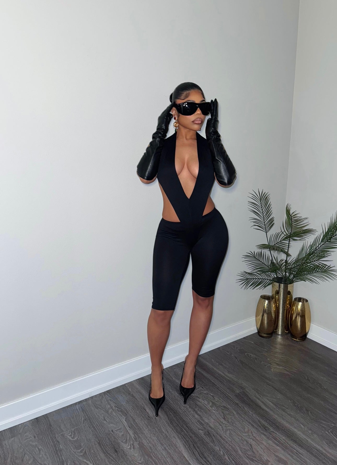 Deep V Lux Romper