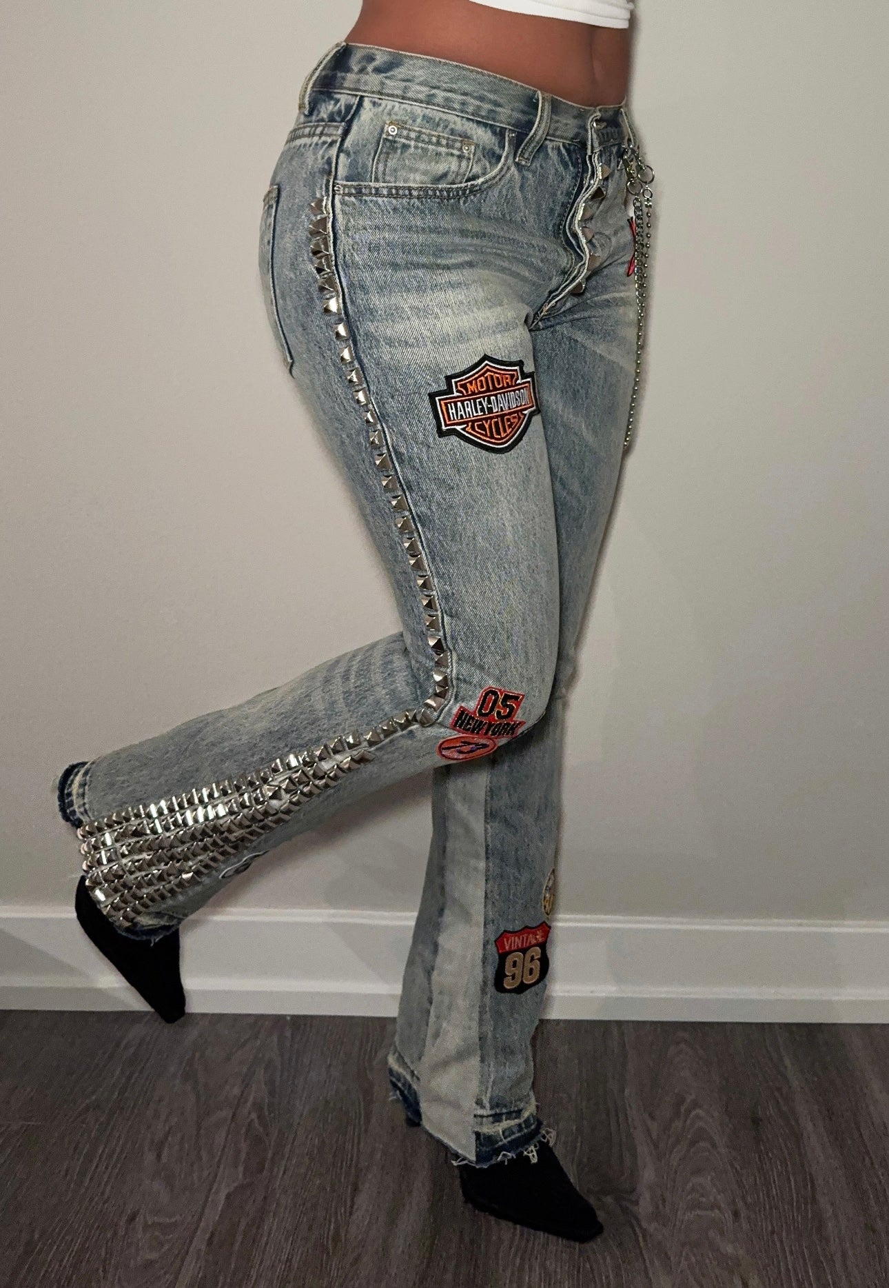Vintage Studded Denim