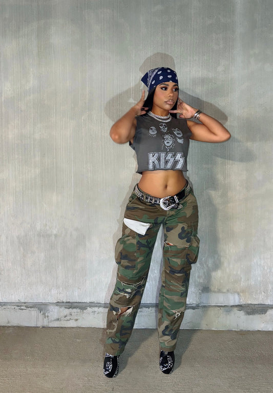 Distressed Camo Pant