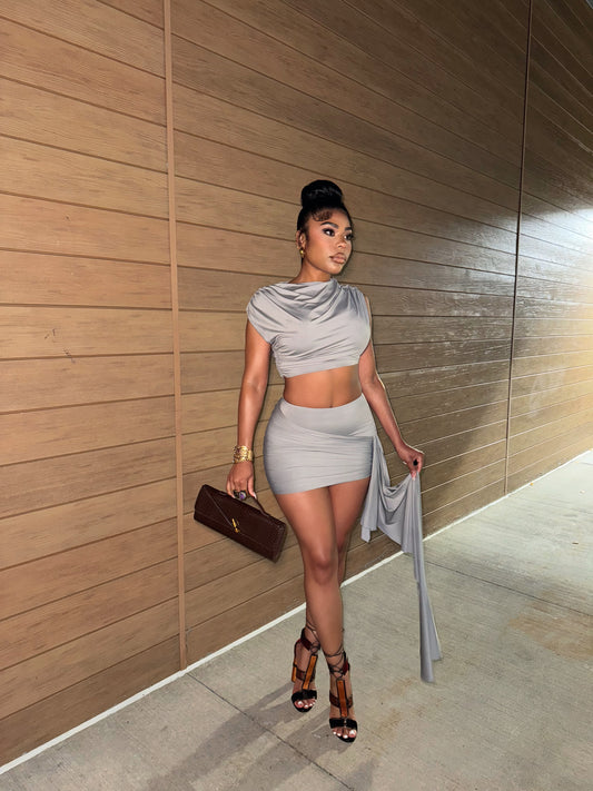 Aniya Gray Skirt Set