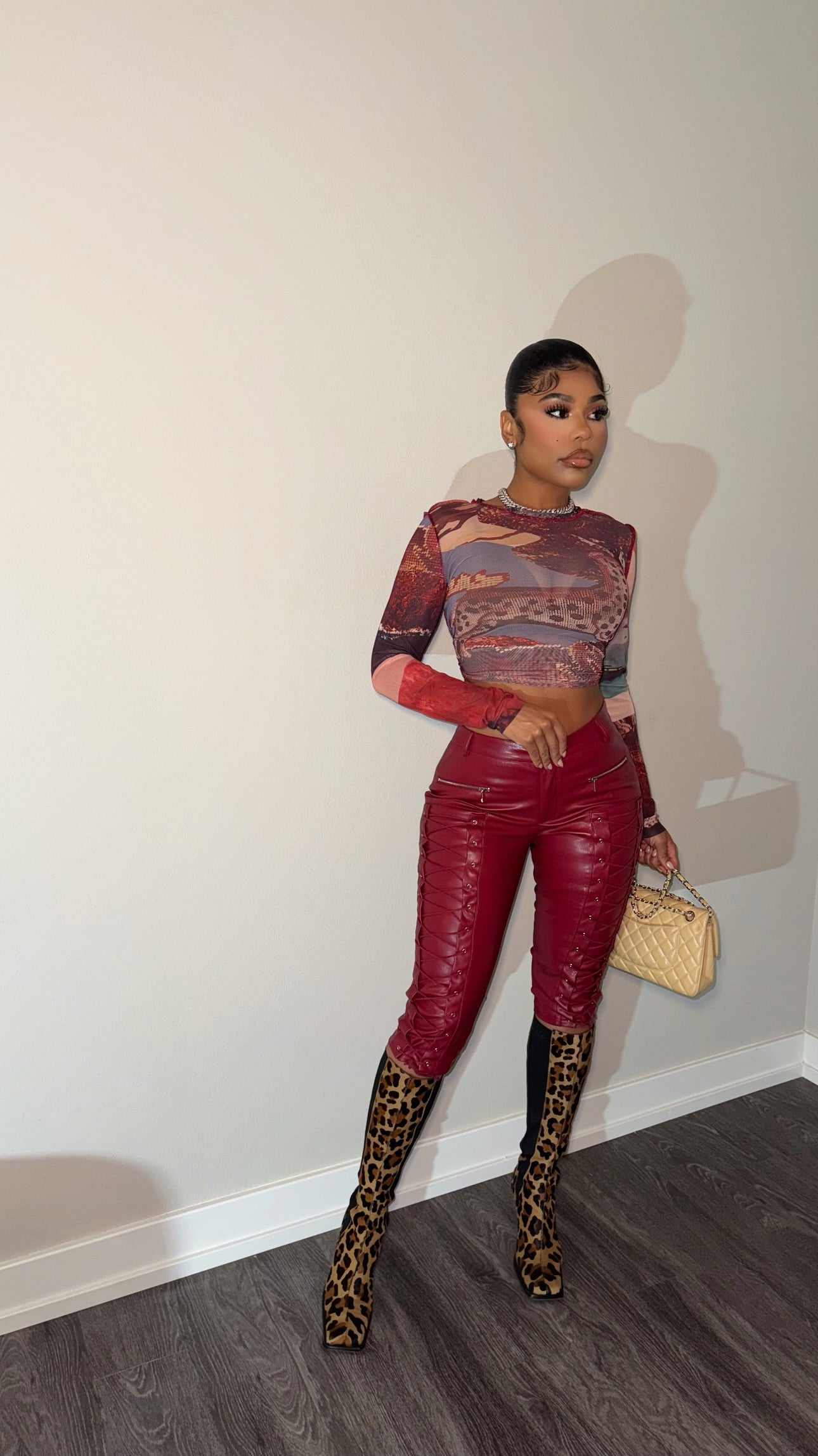 Red Rebel Lace Capris