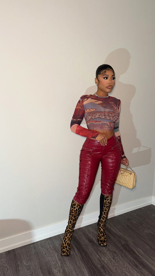 Red Rebel Lace Capris