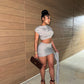 Aniya Gray Skirt Set
