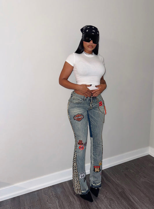 Vintage Studded Denim