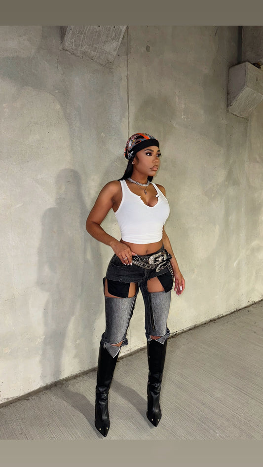 Skinny Biker Distressed Jeans