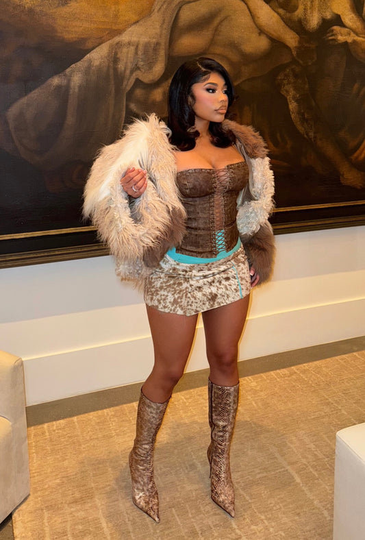 Tiffany Cowhide Mini Skirt