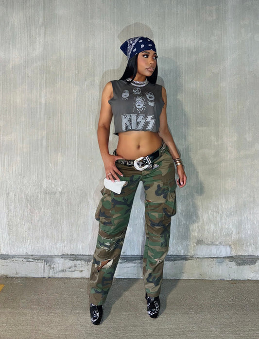 Distressed Camo Pant