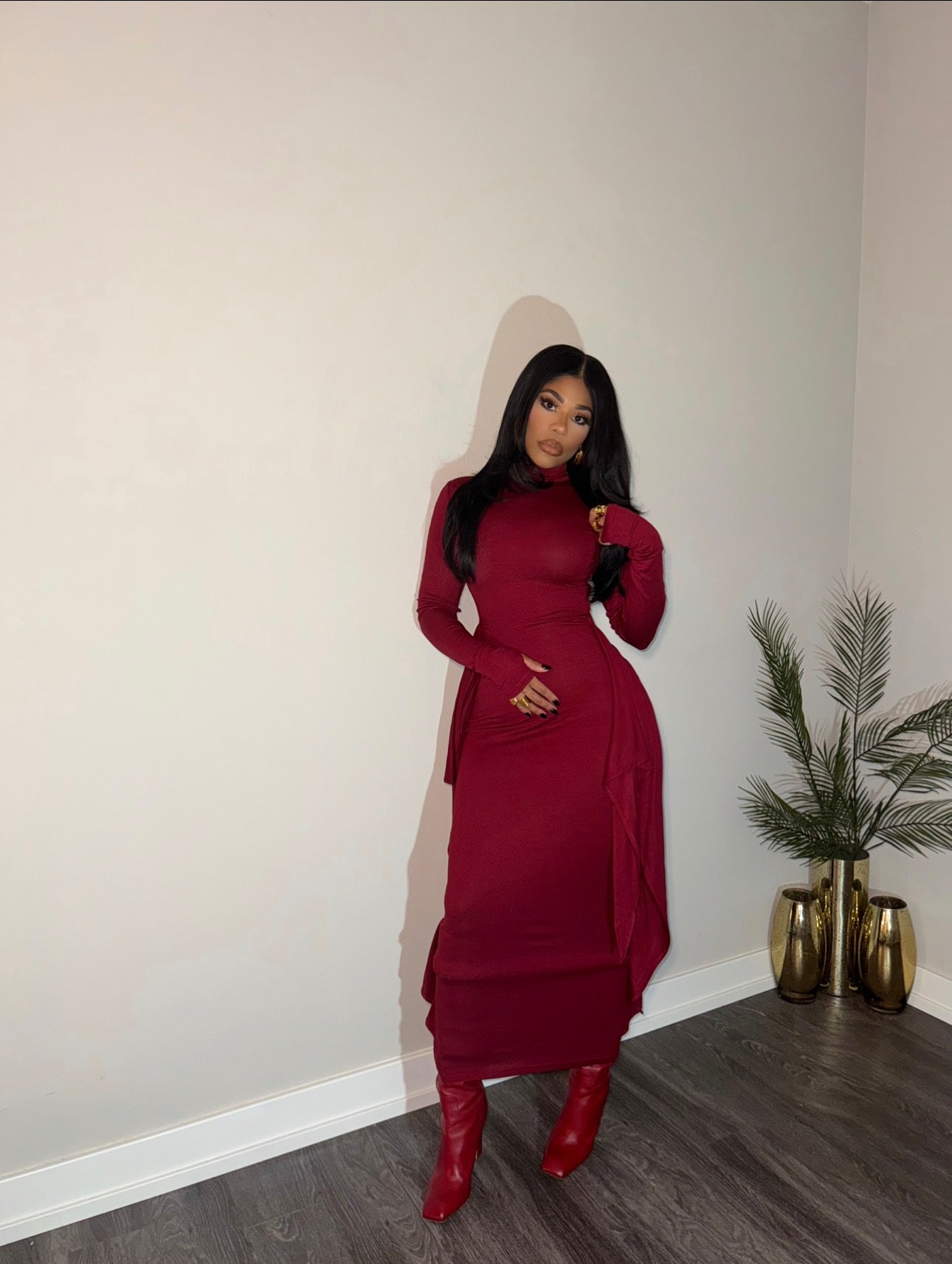 Essential Burgundy Dress
