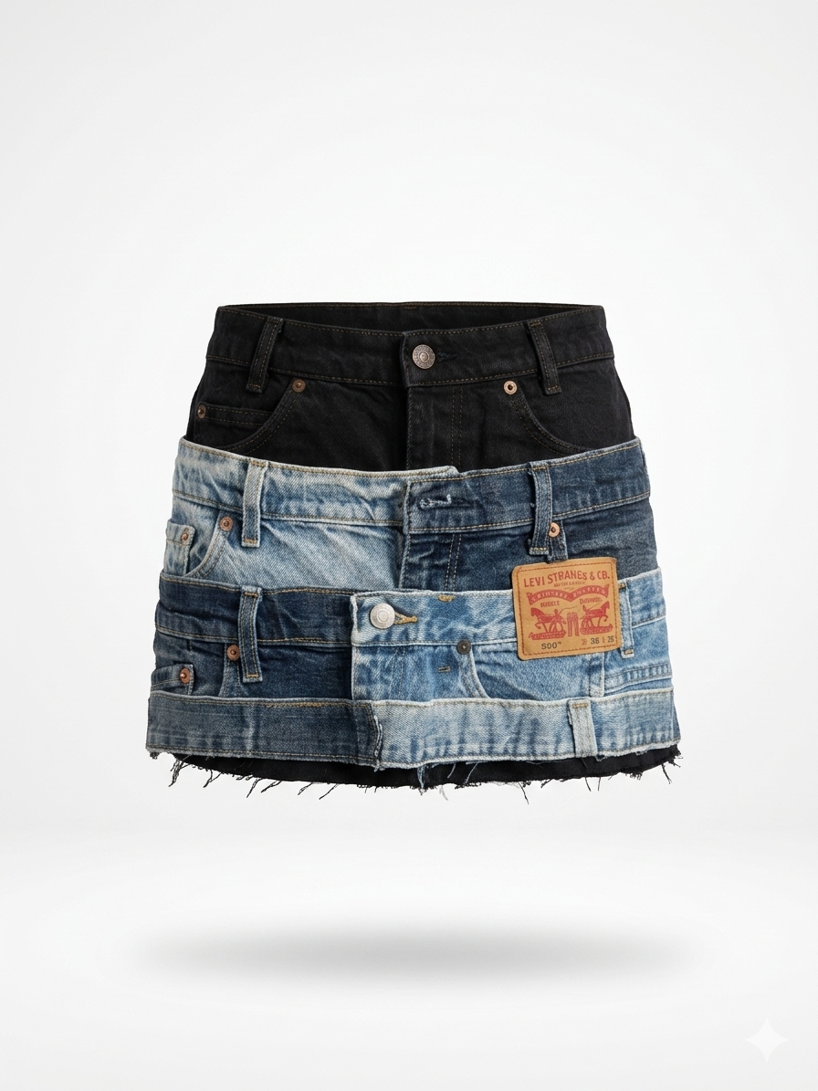 Buttoned Up Denim Mini Skirt