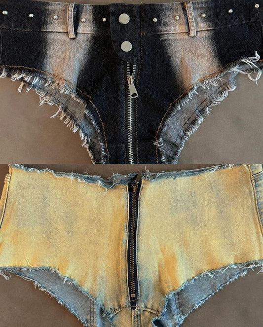 Wash Denim Hot Pants